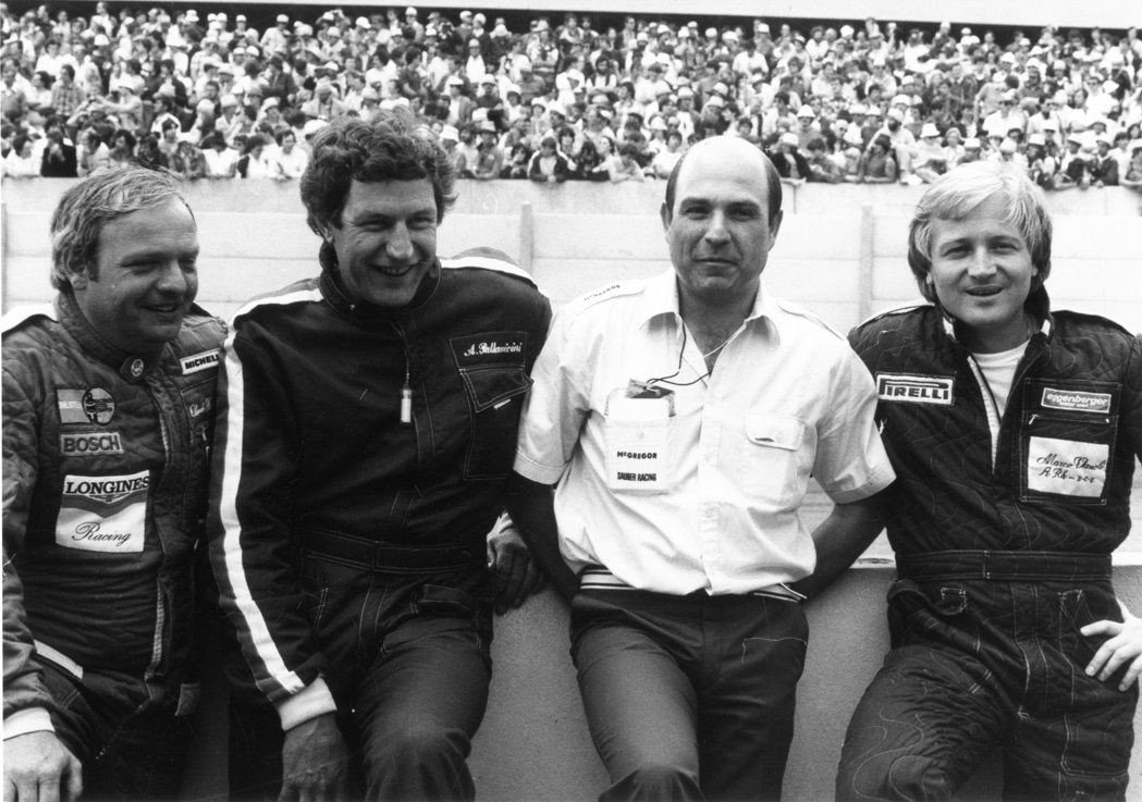 Claude Haldi et trois compatriotes : Angelo Pallavicini, Peter Sauber et Marco Vanoli